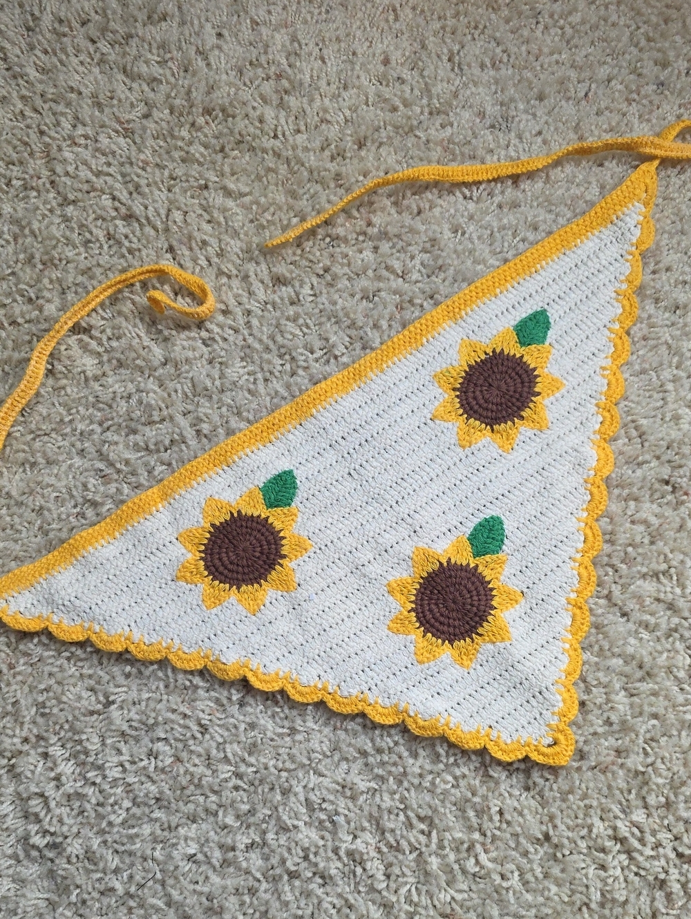 Sunflower Crochet Bandana
